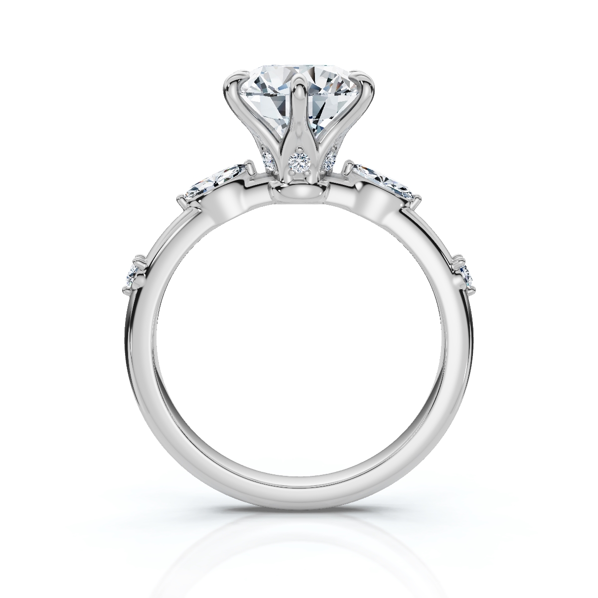 14K White Gold Mikayla Hidden Accents Lab Grown Diamond Ring (1/6 ct. tw)