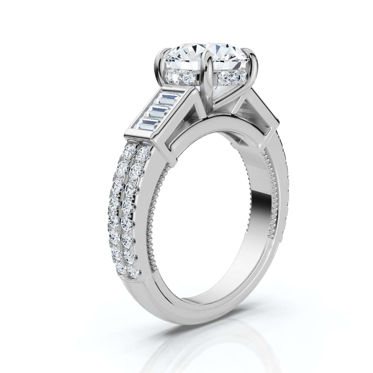 14K White Gold Lainey Hidden Accents Lab Grown Diamond Ring (4/5 ct. tw)