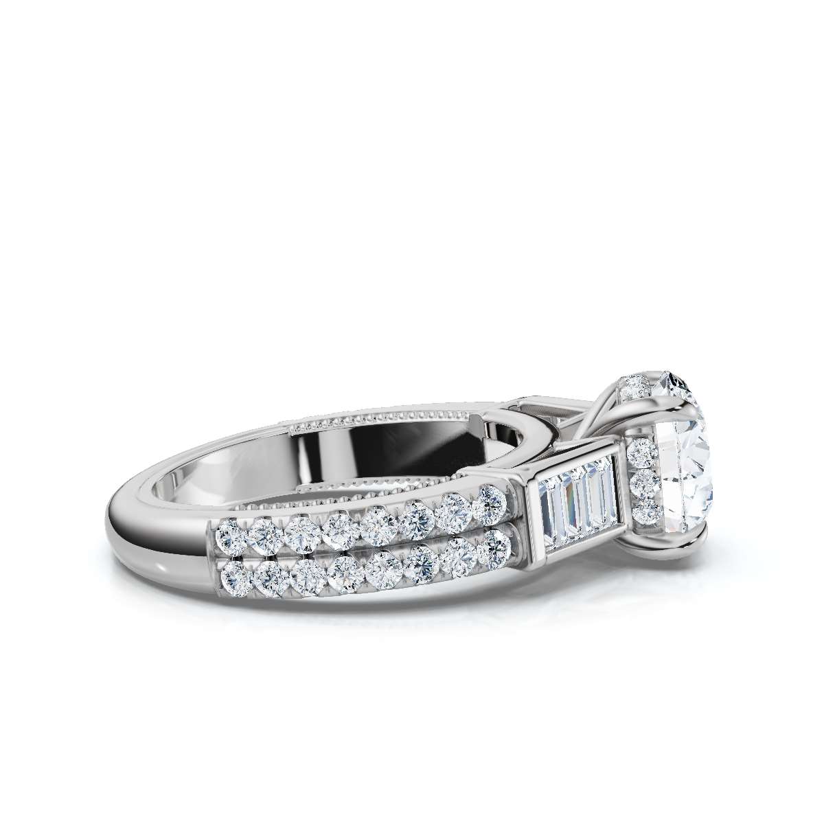 14K White Gold Lainey Hidden Accents Lab Grown Diamond Ring (4/5 ct. tw)