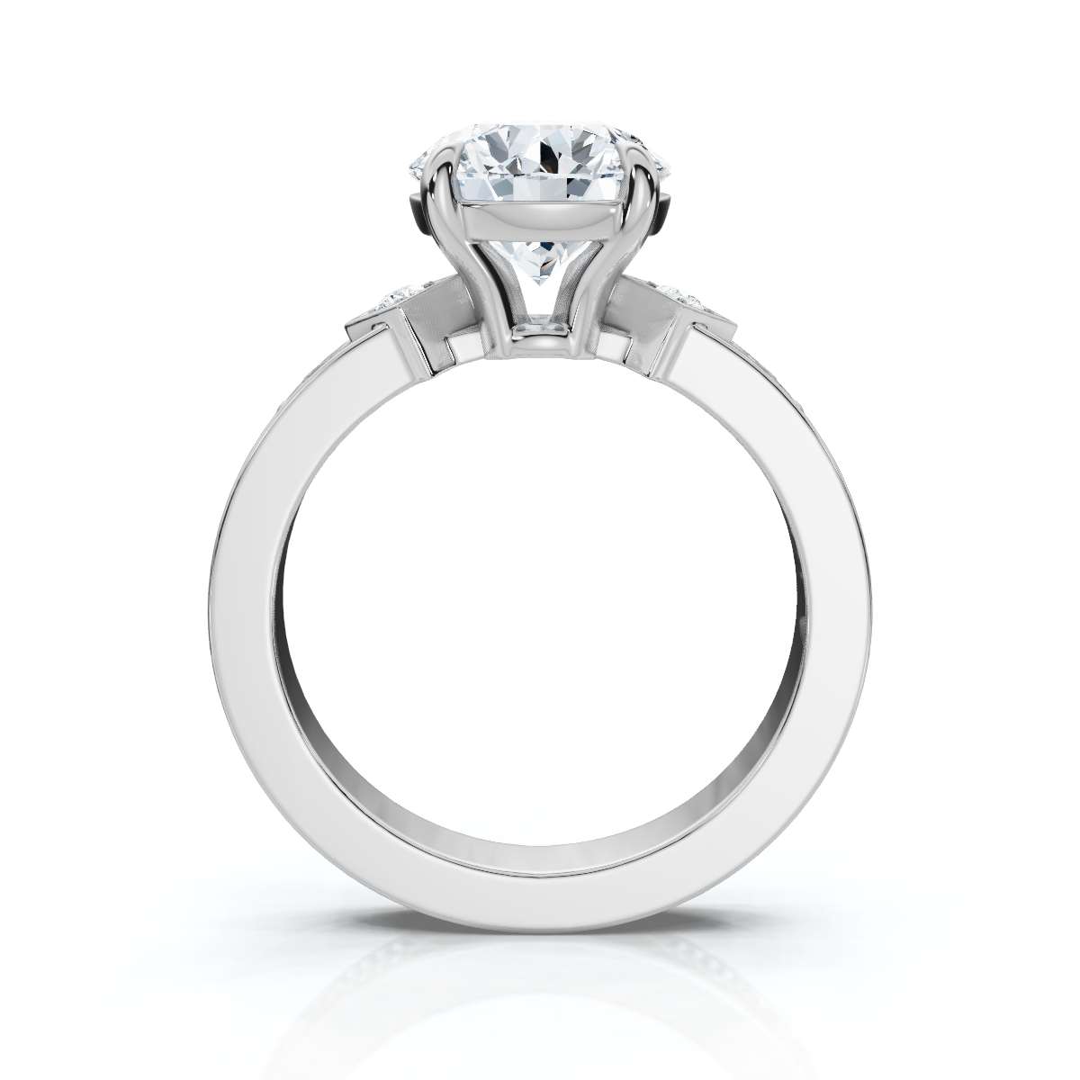 14K White Gold Zelda Filigree Accents Lab Grown Diamond Ring (1/20 ct. tw)
