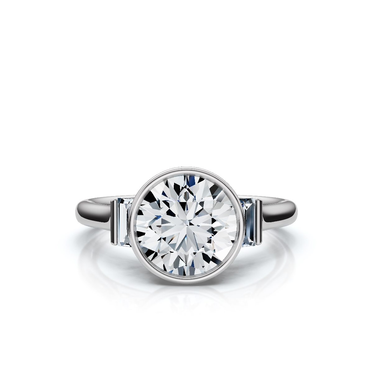 14K White Gold Niala Bezel Lab Grown Diamond Ring (1/3 ct. tw)