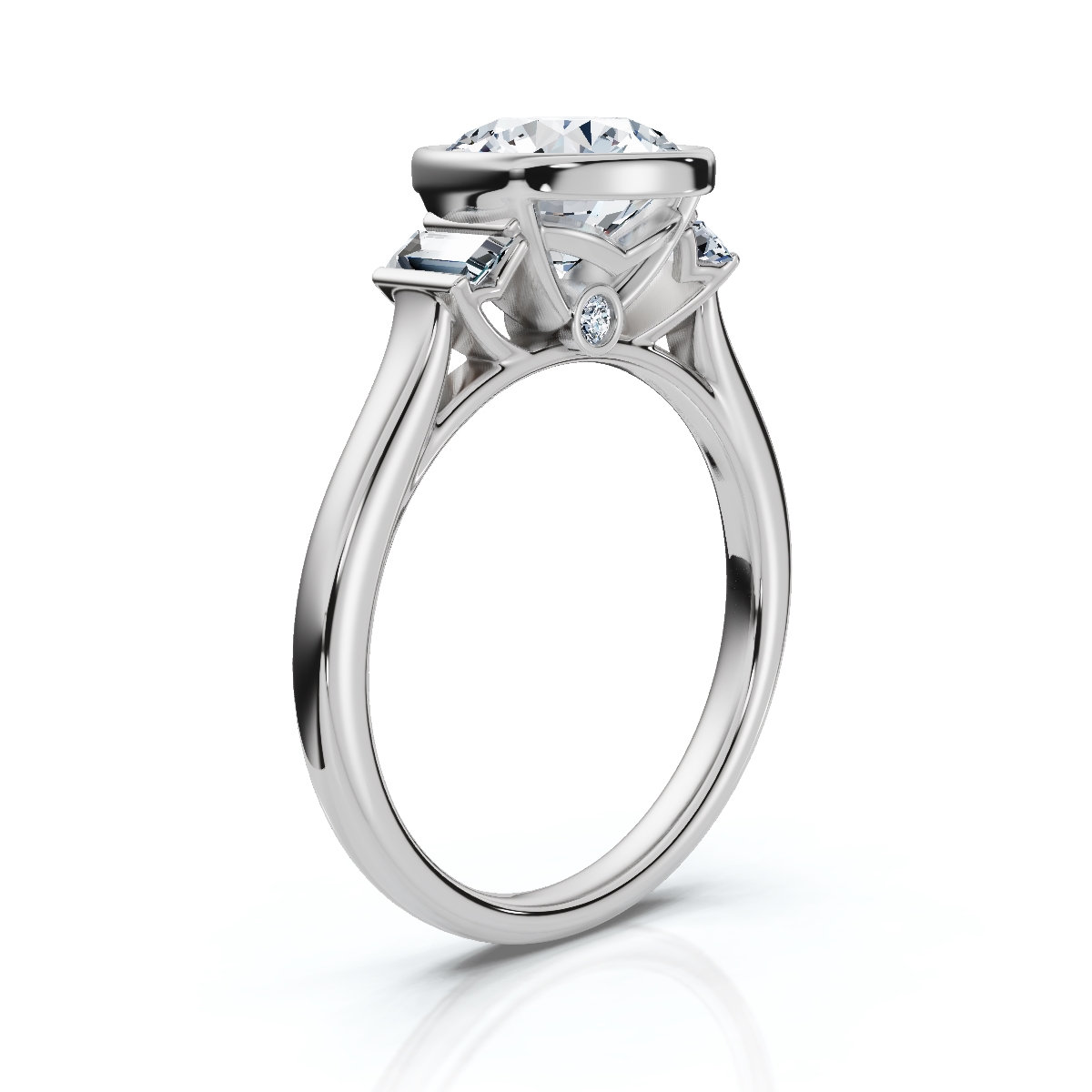 14K White Gold Niala Bezel Lab Grown Diamond Ring (1/3 ct. tw)