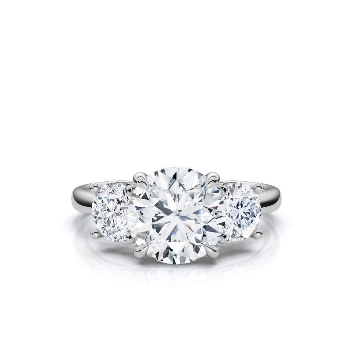 14K White Gold Benny Three Stone Lab Grown Diamond Ring (1 ct. tw)