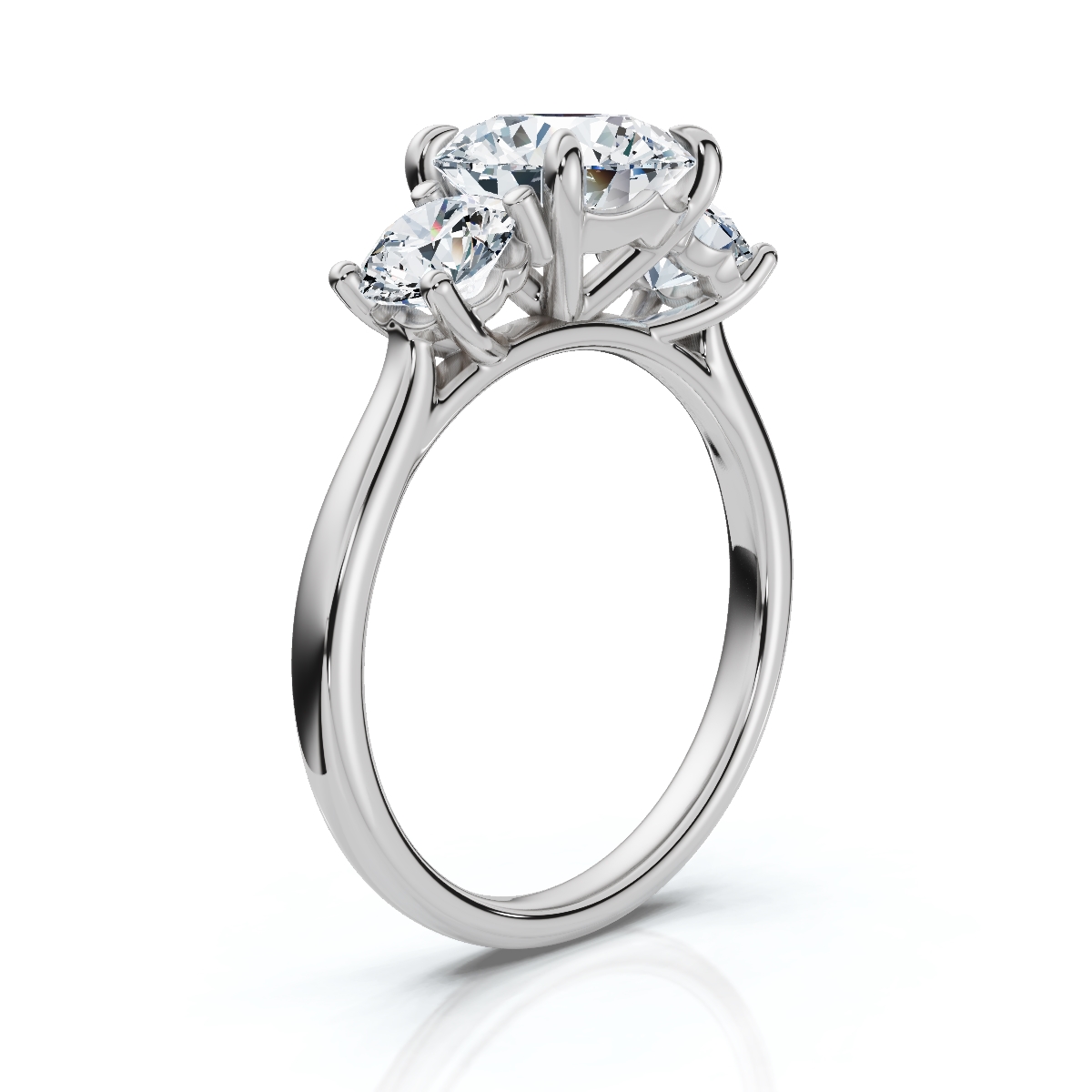 14K White Gold Benny Three Stone Lab Grown Diamond Ring (1 ct. tw)