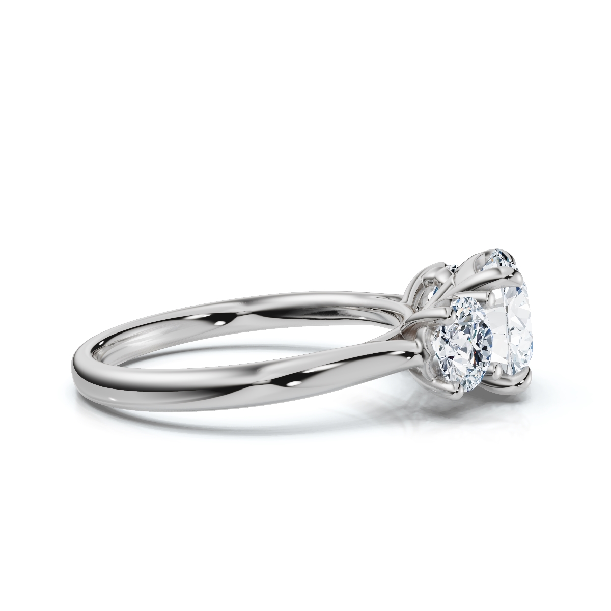 14K White Gold Benny Three Stone Lab Grown Diamond Ring (1 ct. tw)