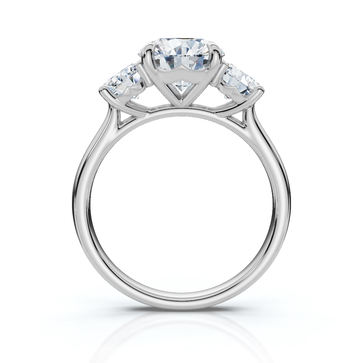 14K White Gold Benny Three Stone Lab Grown Diamond Ring (1 ct. tw)