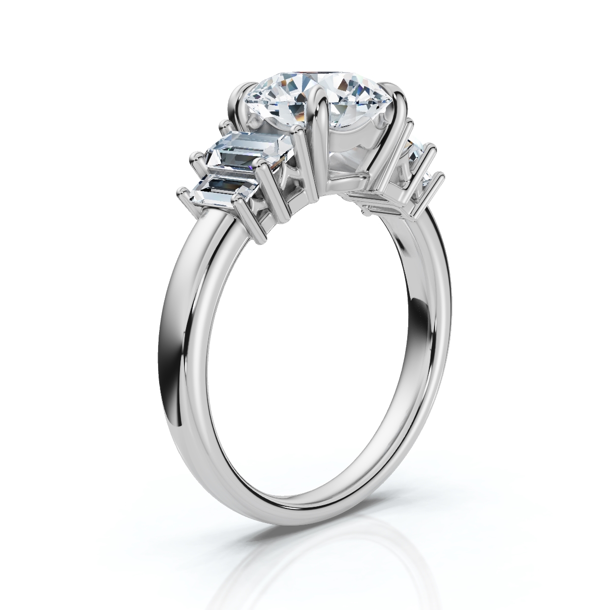 14K White Gold Mei Five Stone Lab Grown Diamond Ring (4/5 ct. tw)