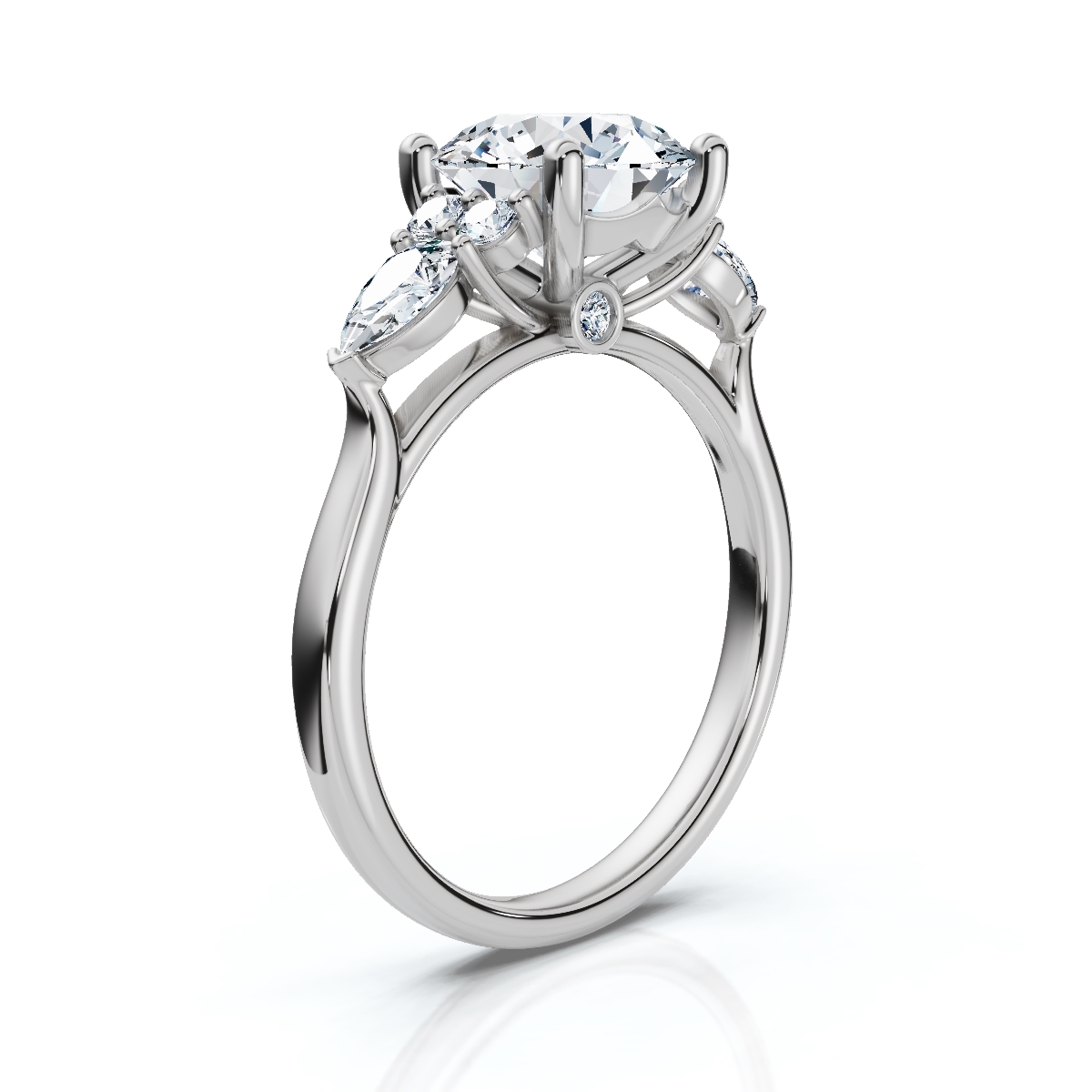 14K White Gold Athena Hidden Accents Lab Grown Diamond Ring (1/2 ct. tw)