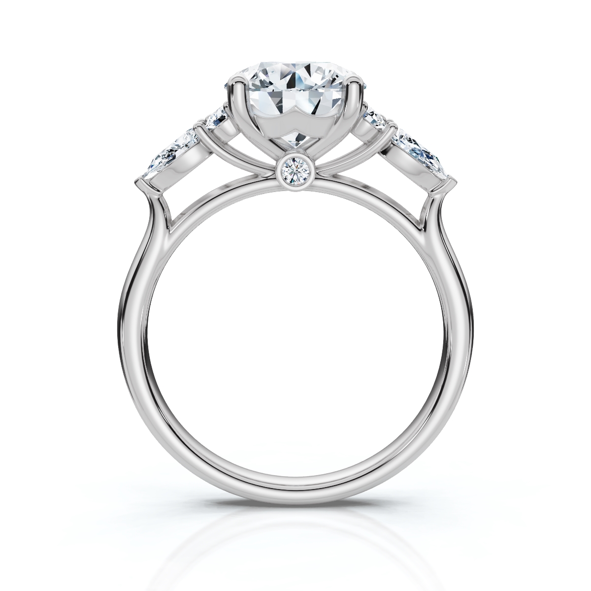 14K White Gold Athena Hidden Accents Lab Grown Diamond Ring (1/2 ct. tw)