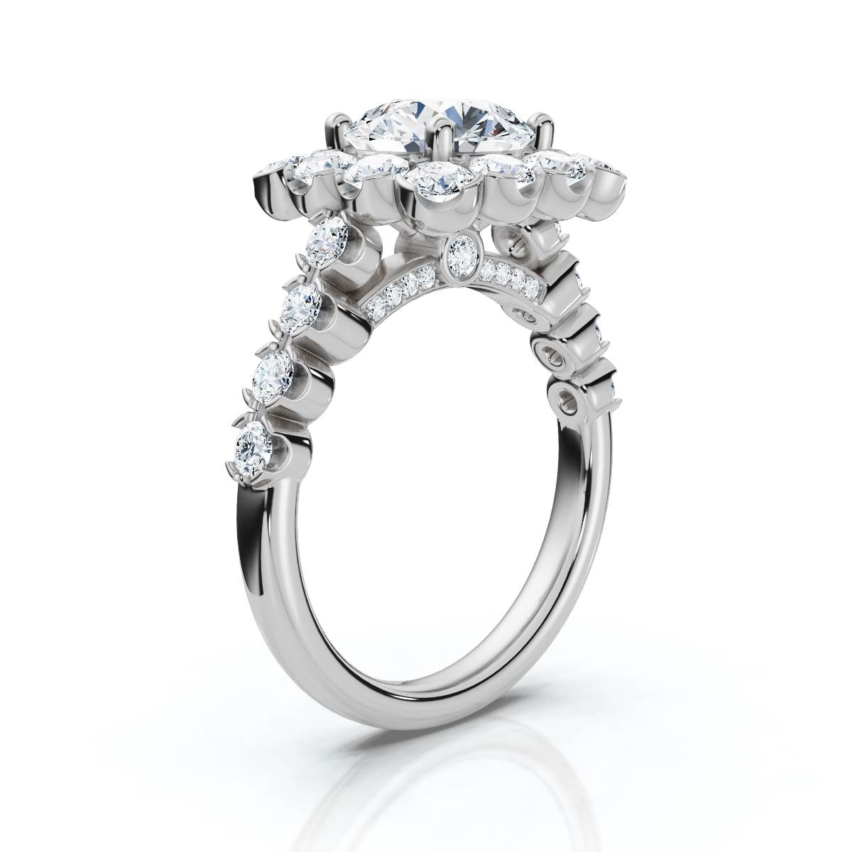 14K White Gold Ravina Halo Lab Grown Diamond Ring (1 1/20 ct. tw)