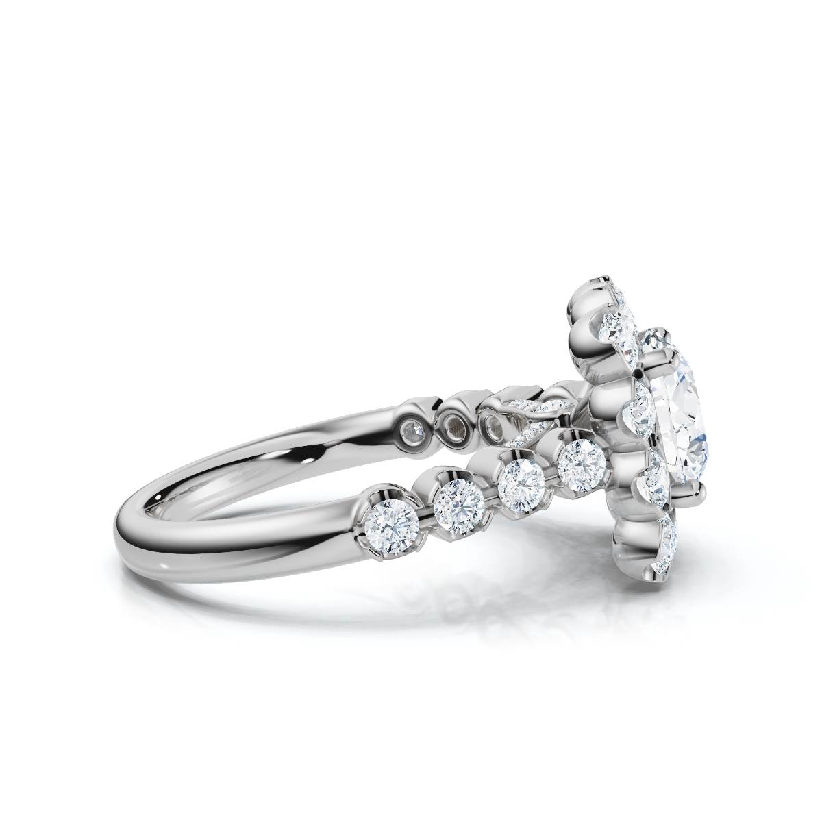 14K White Gold Ravina Halo Lab Grown Diamond Ring (1 1/20 ct. tw)