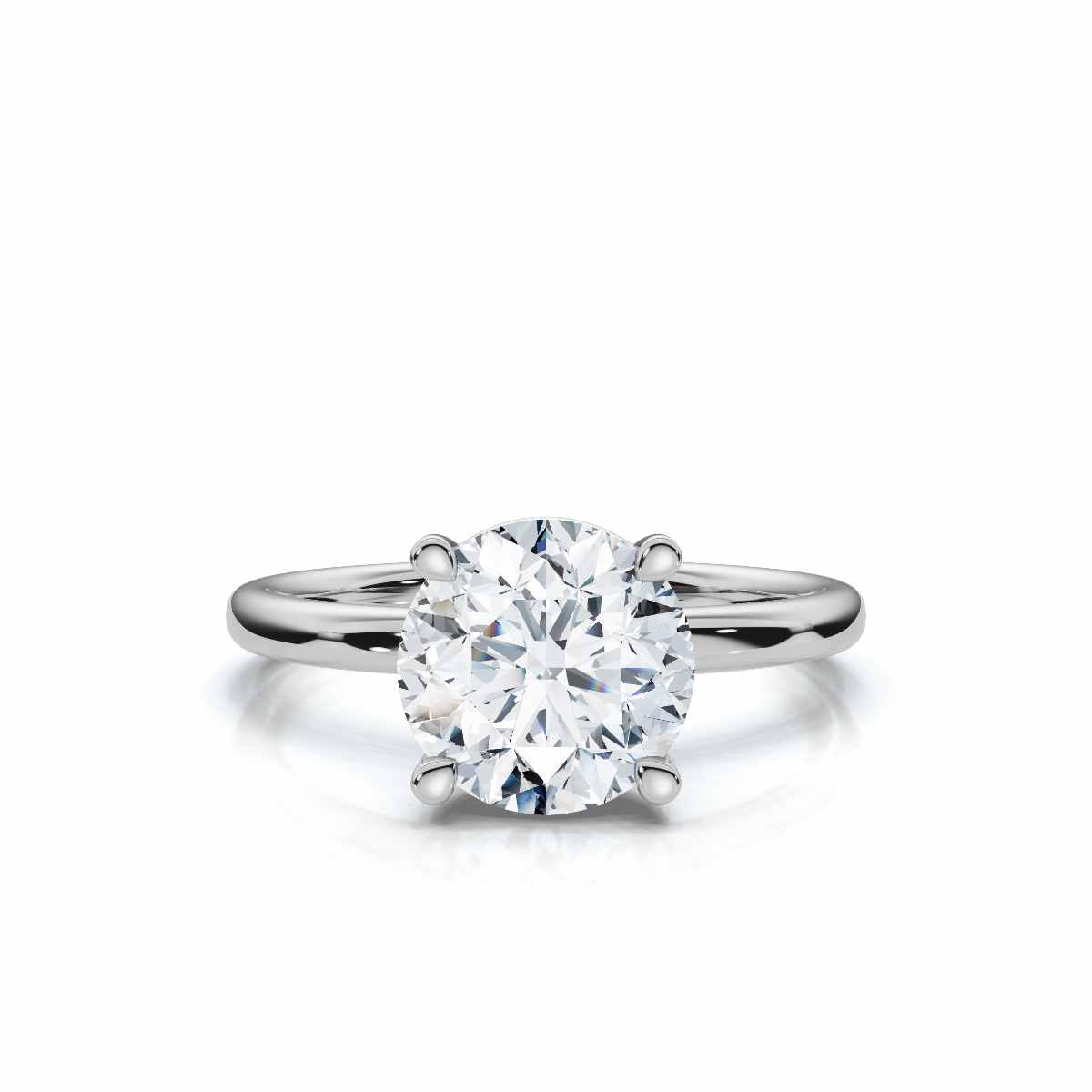 14K White Gold Thalindra Hidden Accents Lab Grown Diamond Engagement Ring (1/20 ct. tw)