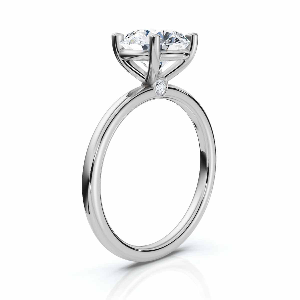 14K White Gold Thalindra Hidden Accents Lab Grown Diamond Engagement Ring (1/20 ct. tw)