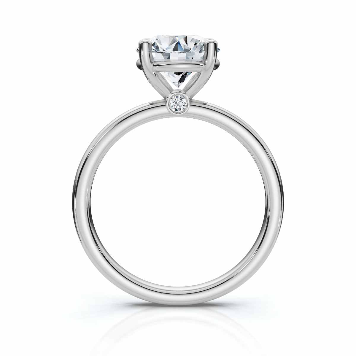 14K White Gold Thalindra Hidden Accents Lab Grown Diamond Engagement Ring (1/20 ct. tw)