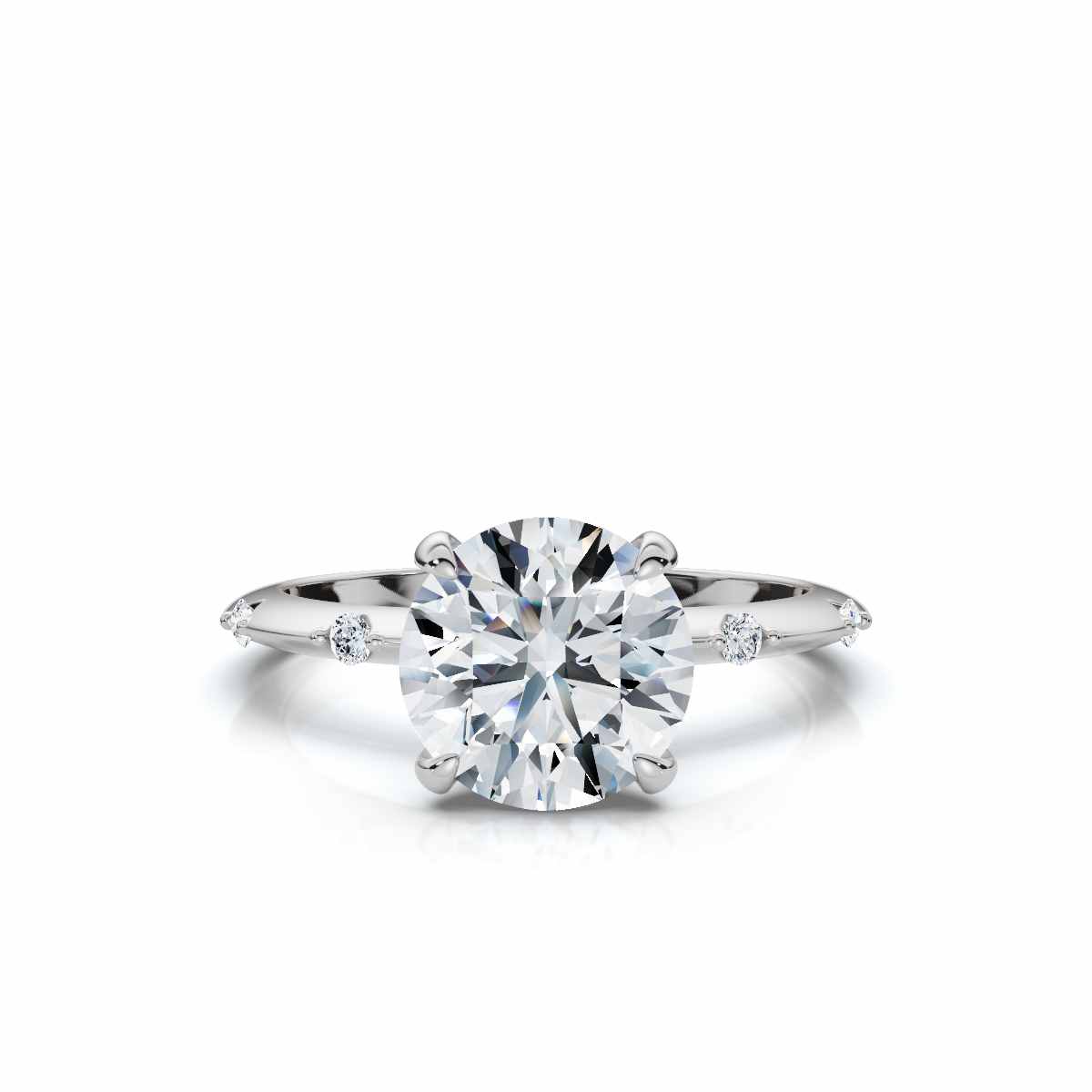 14K White Gold Clarke Accents Lab Grown Diamond Ring (1/20 ct. tw)