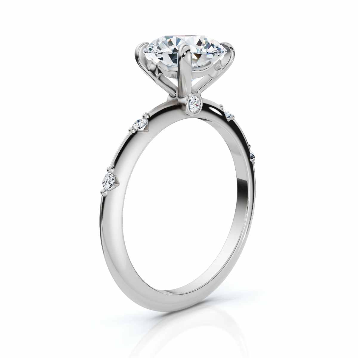 14K White Gold Clarke Accents Lab Grown Diamond Ring (1/20 ct. tw)