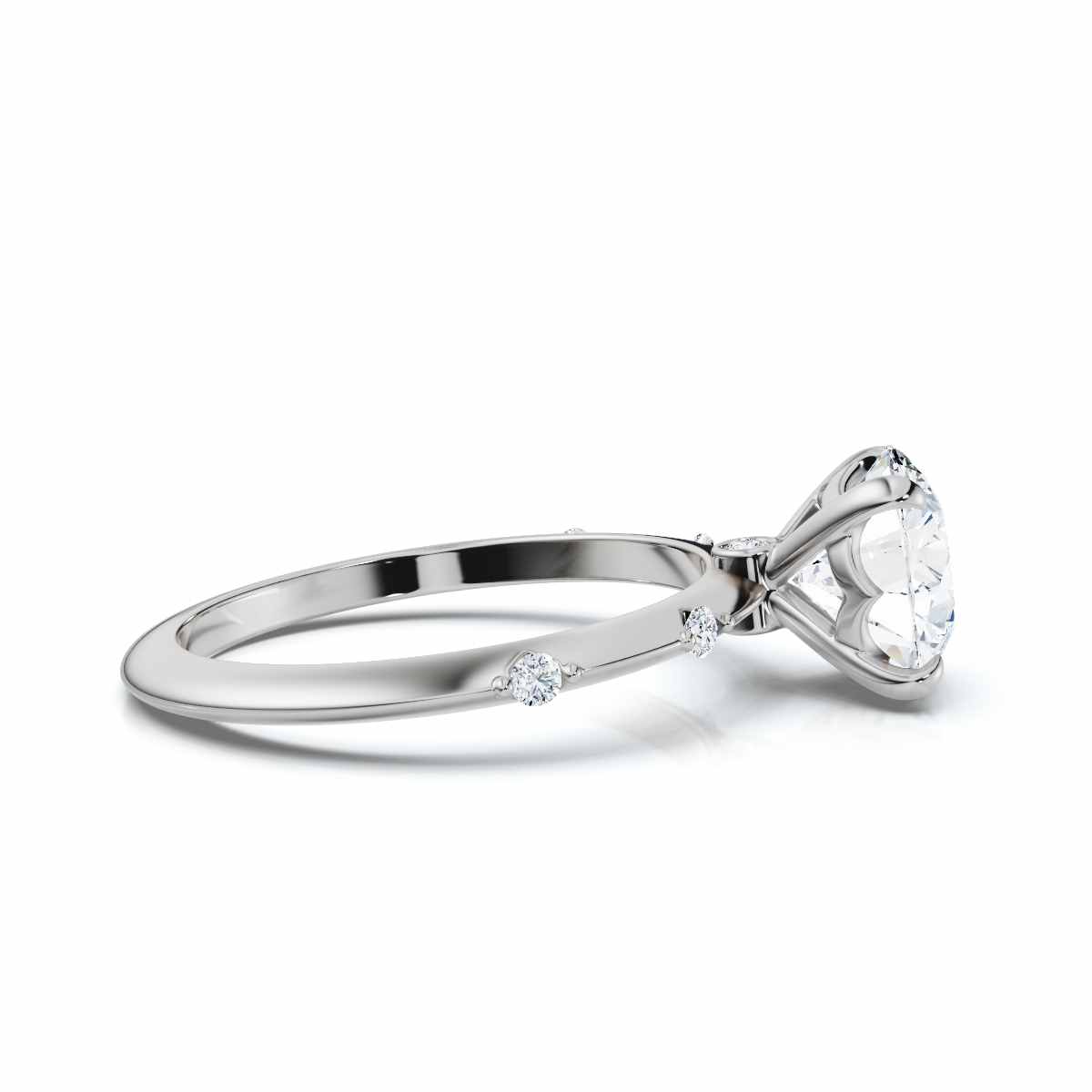 14K White Gold Clarke Accents Lab Grown Diamond Ring (1/20 ct. tw)