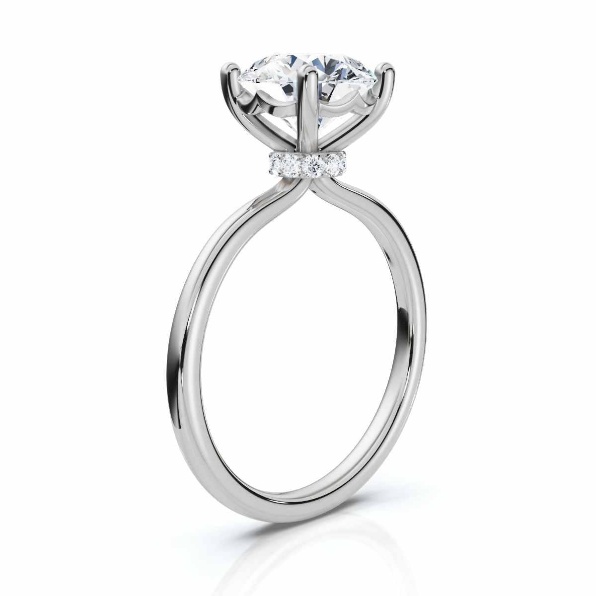 14K White Gold Orivelle Hidden Accents Lab Grown Diamond Engagement Ring (1/10 ct. tw)