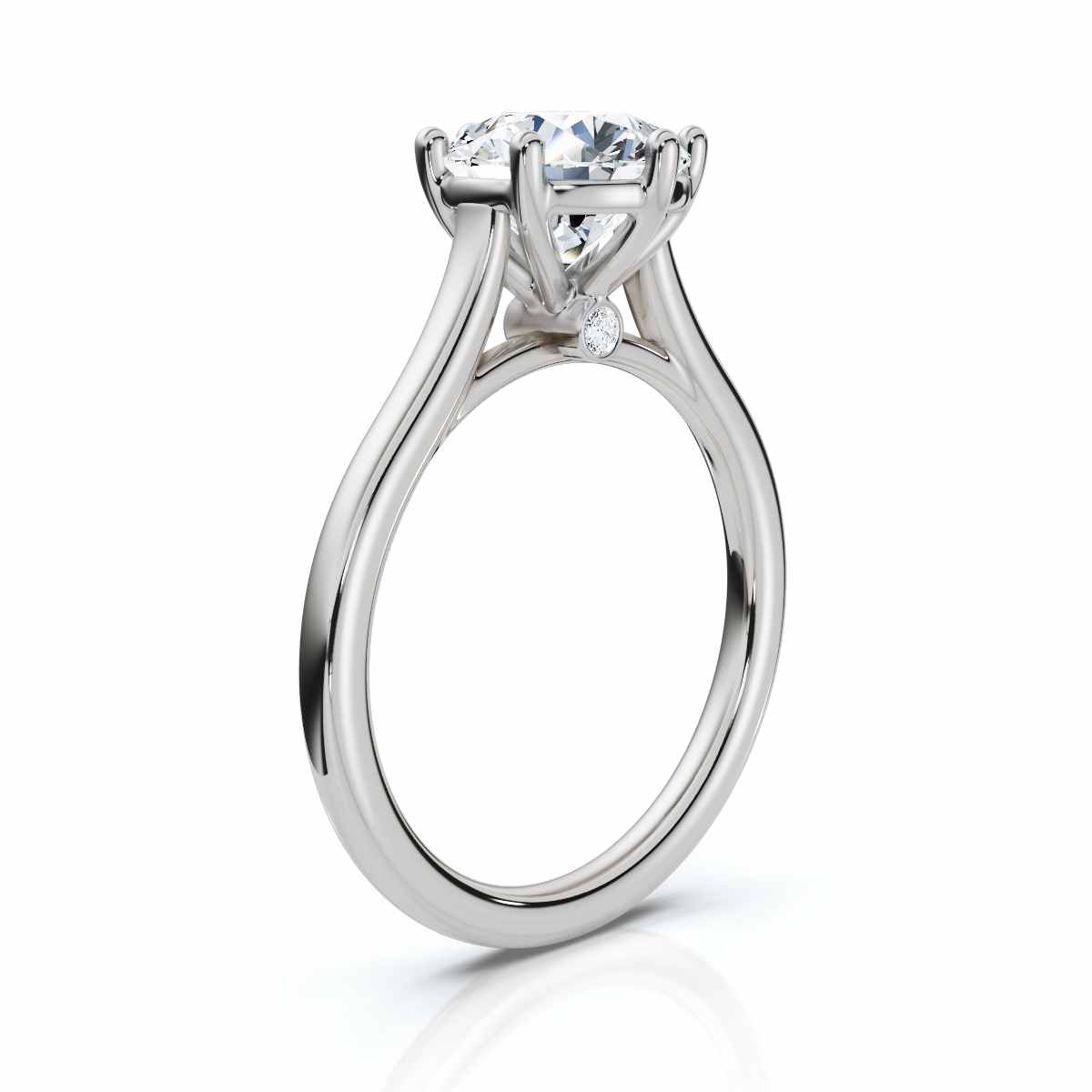 14K White Gold Stevie Hidden Accents Lab Grown Diamond Ring (1/20 ct. tw)