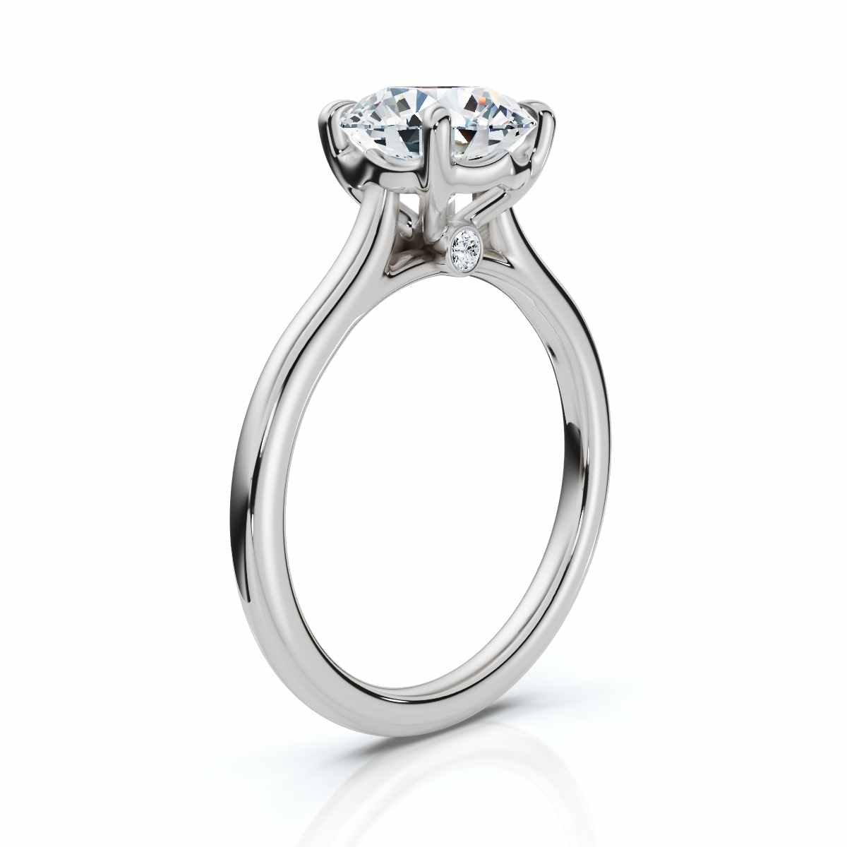 14K White Gold Colby Hidden Accents Lab Grown Diamond Ring (1/20 ct. tw)