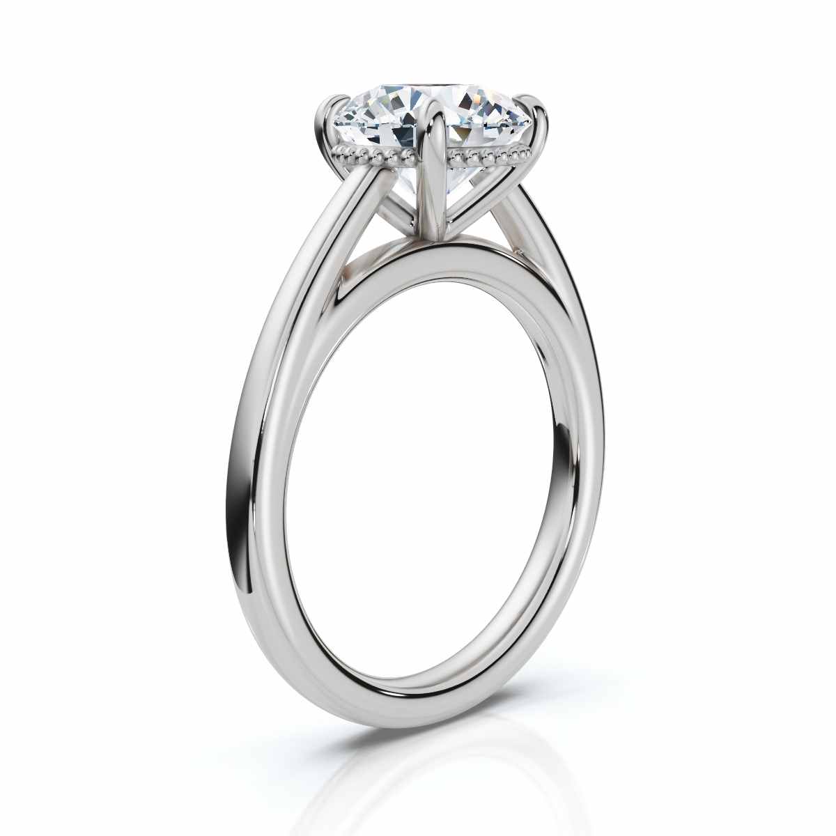 14K White Gold Quenirae Solitaire Engagement Ring 