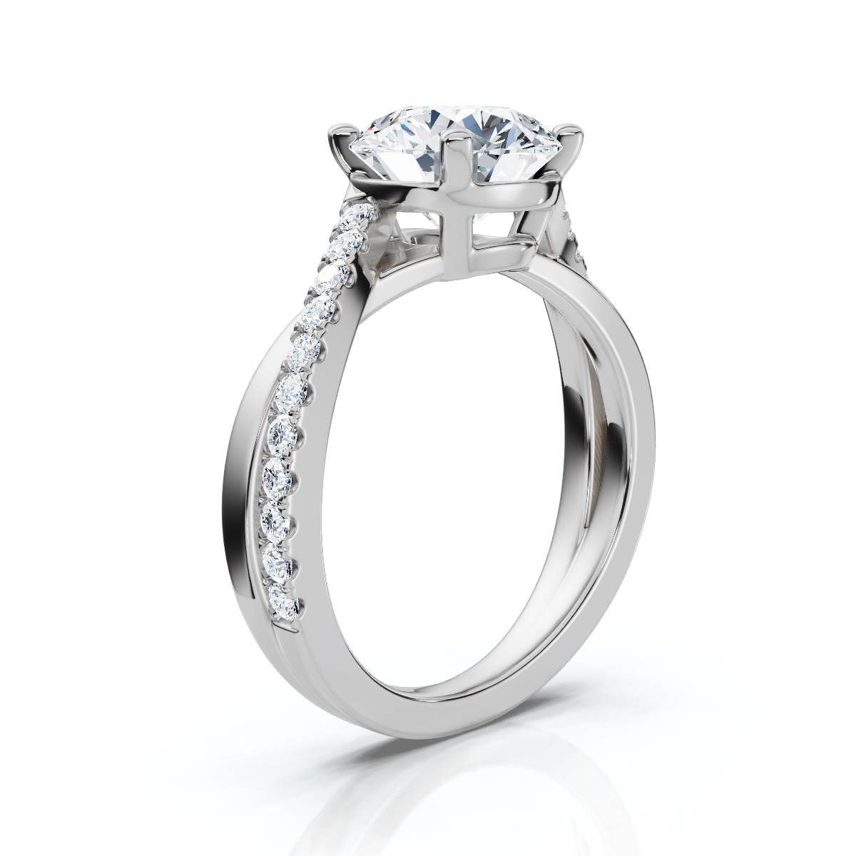 14K White Gold Jayne Accents Lab Grown Diamond Ring (1/5 ct. tw)