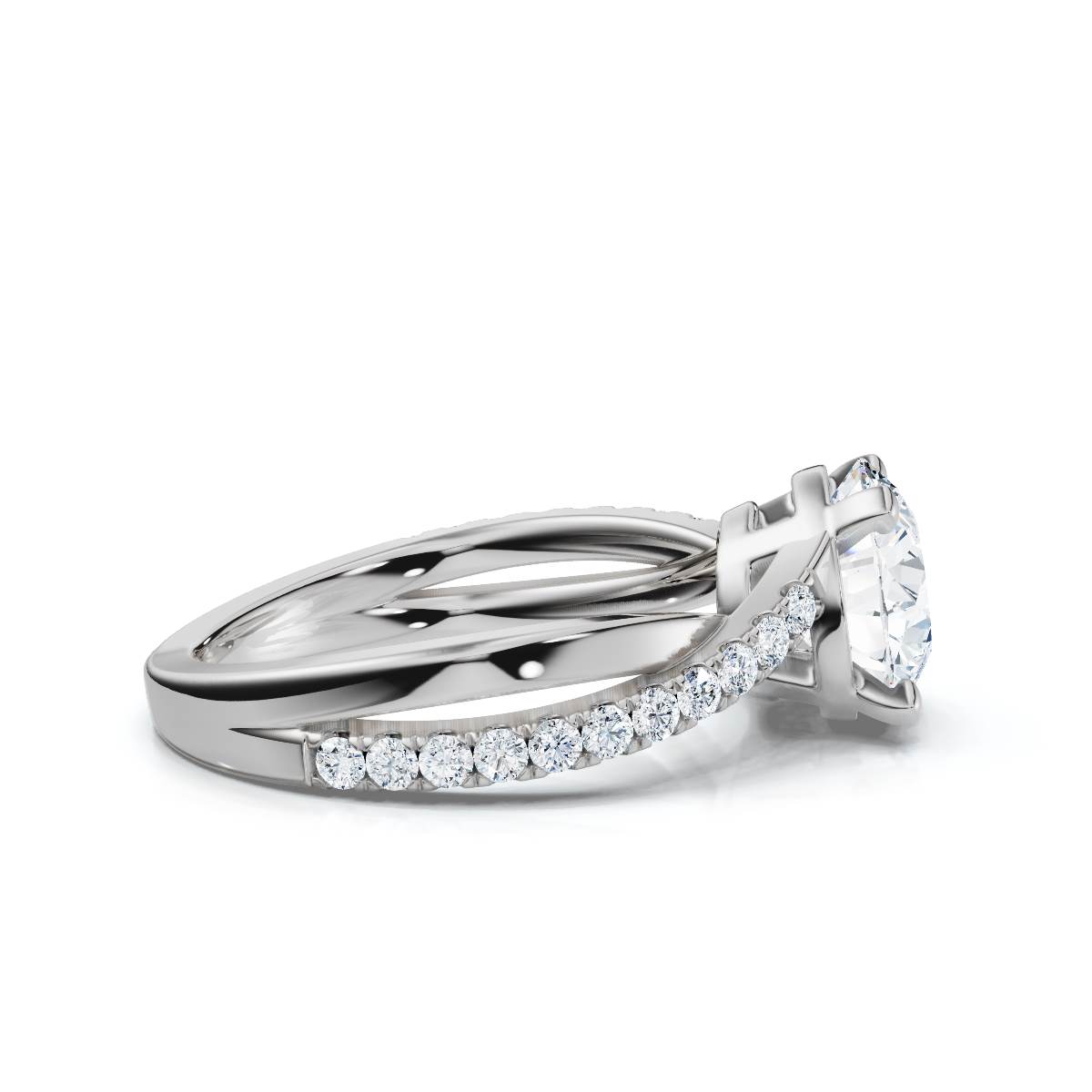 14K White Gold Jayne Accents Lab Grown Diamond Ring (1/5 ct. tw)