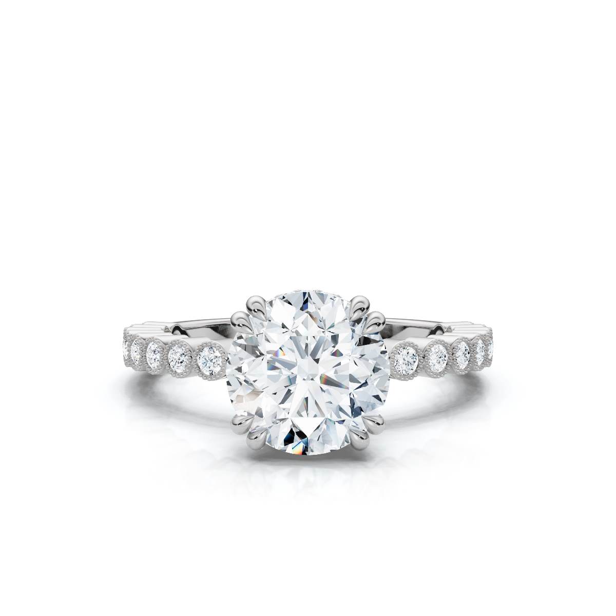 14K White Gold Anslie Accents Lab Grown Diamond Ring (1/4 ct. tw)