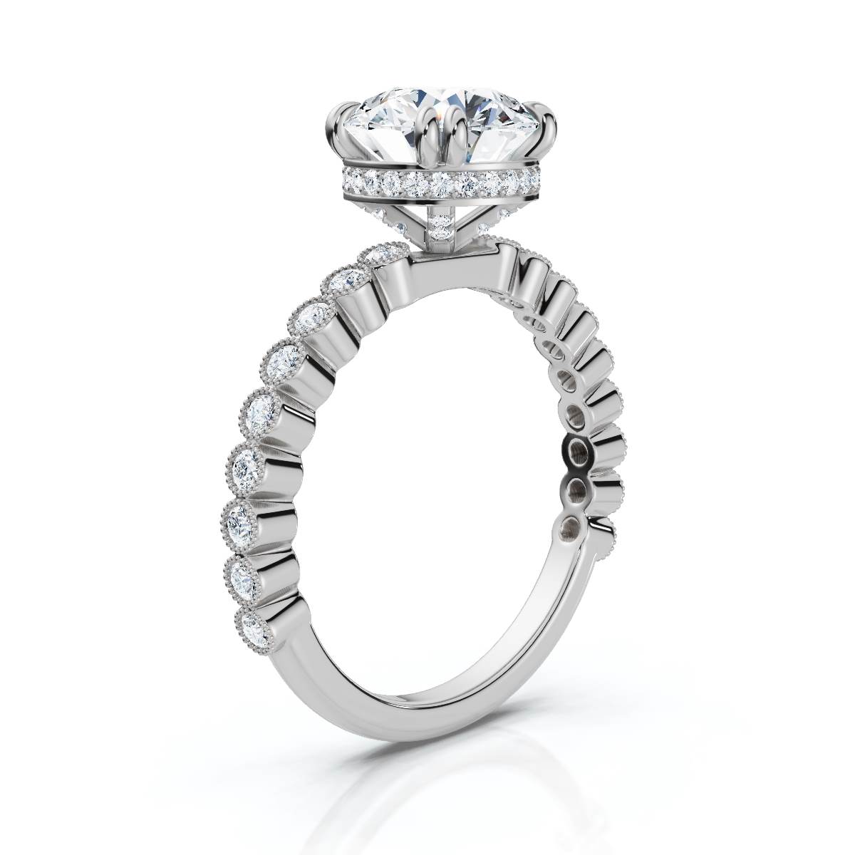 14K White Gold Anslie Accents Lab Grown Diamond Ring (1/4 ct. tw)