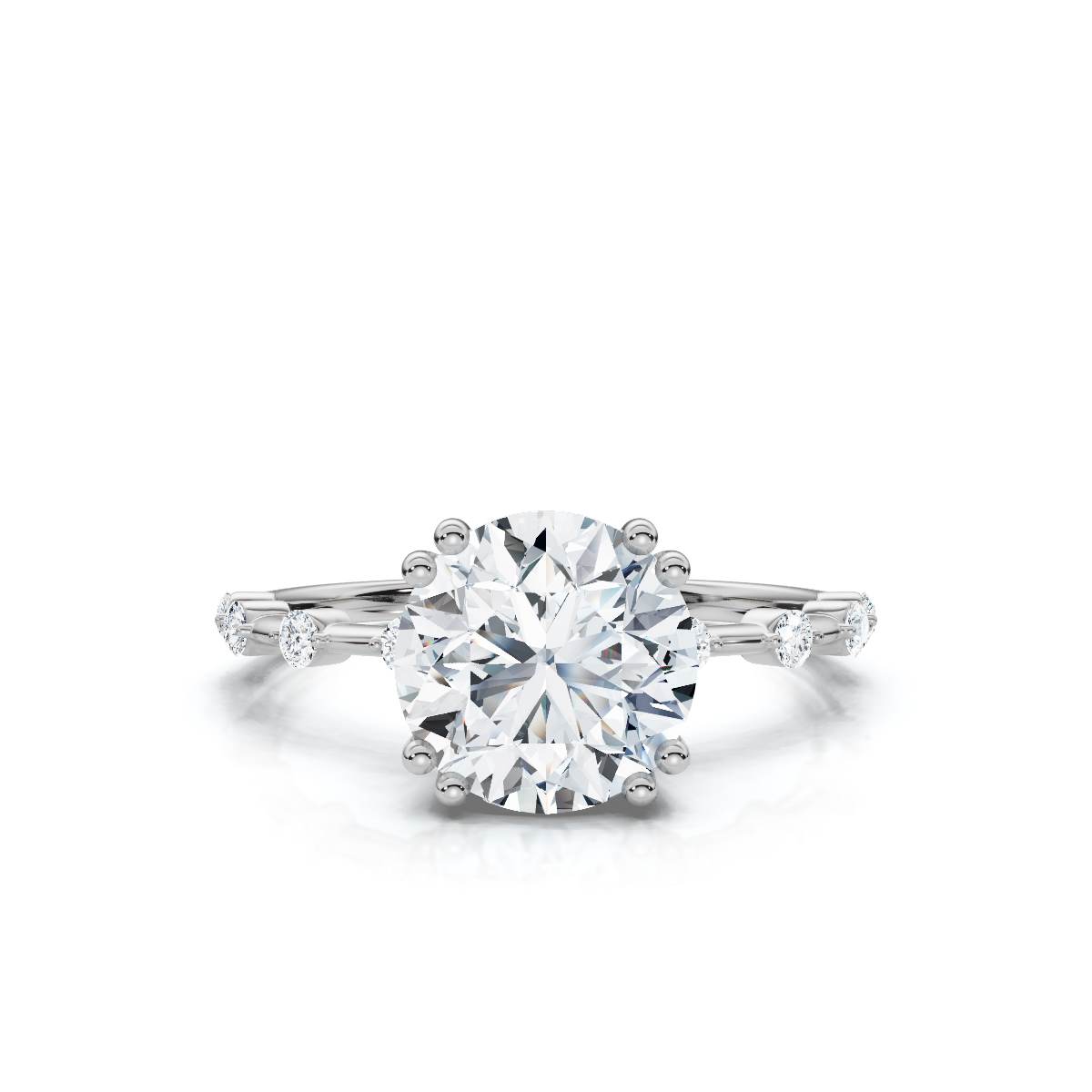 14K White Gold Egeria Accents Lab Grown Diamond Ring (1/6 ct. tw)