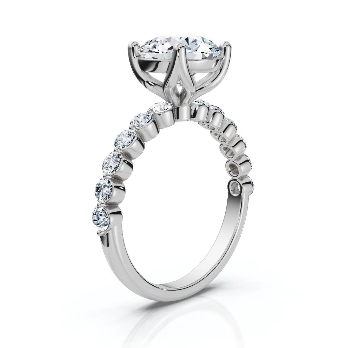 14K White Gold Sylvette Accents Lab Grown Diamond Engagement Ring (2/5 ct. tw)