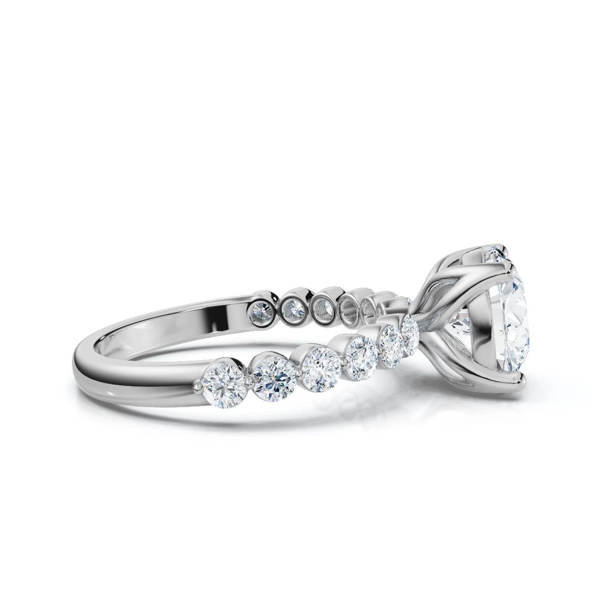 14K White Gold Sylvette Accents Lab Grown Diamond Engagement Ring (2/5 ct. tw)