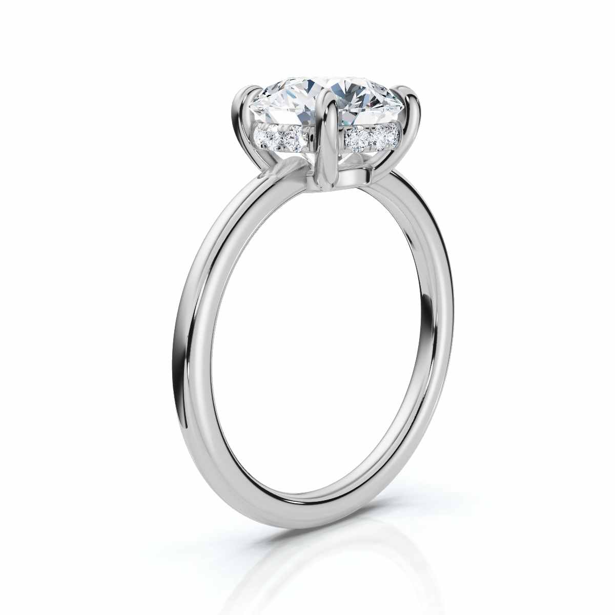 14K White Gold Keira Hidden Accents Lab Grown Diamond Ring (1/20 ct. tw)