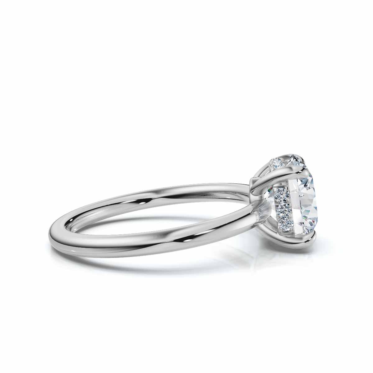 14K White Gold Keira Hidden Accents Lab Grown Diamond Ring (1/20 ct. tw)
