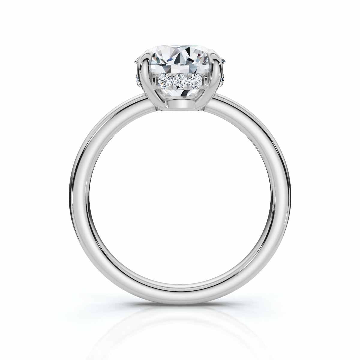 14K White Gold Keira Hidden Accents Lab Grown Diamond Ring (1/20 ct. tw)