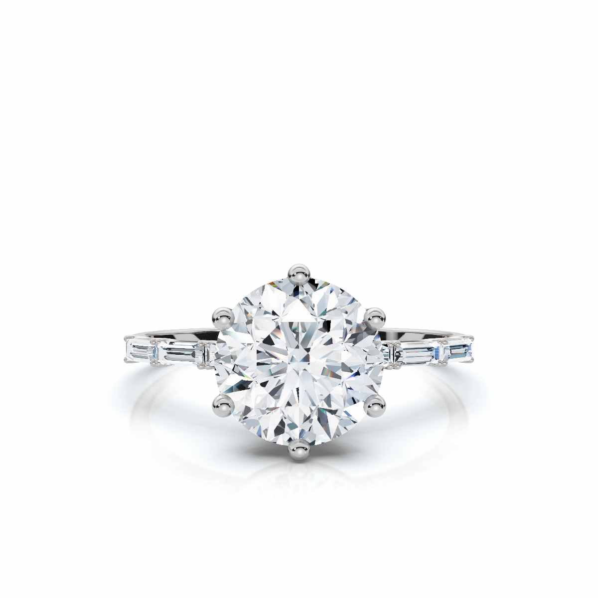 14K White Gold Briarose Accents Lab Grown Diamond Engagement Ring (1/4 ct. tw)