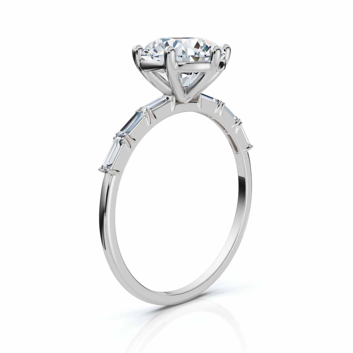 14K White Gold Briarose Accents Lab Grown Diamond Engagement Ring (1/4 ct. tw)