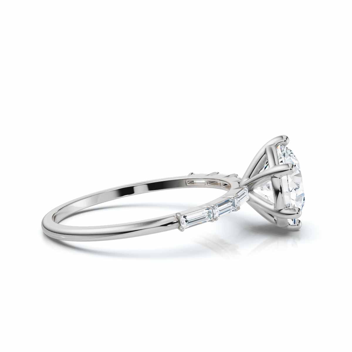 14K White Gold Briarose Accents Lab Grown Diamond Engagement Ring (1/4 ct. tw)