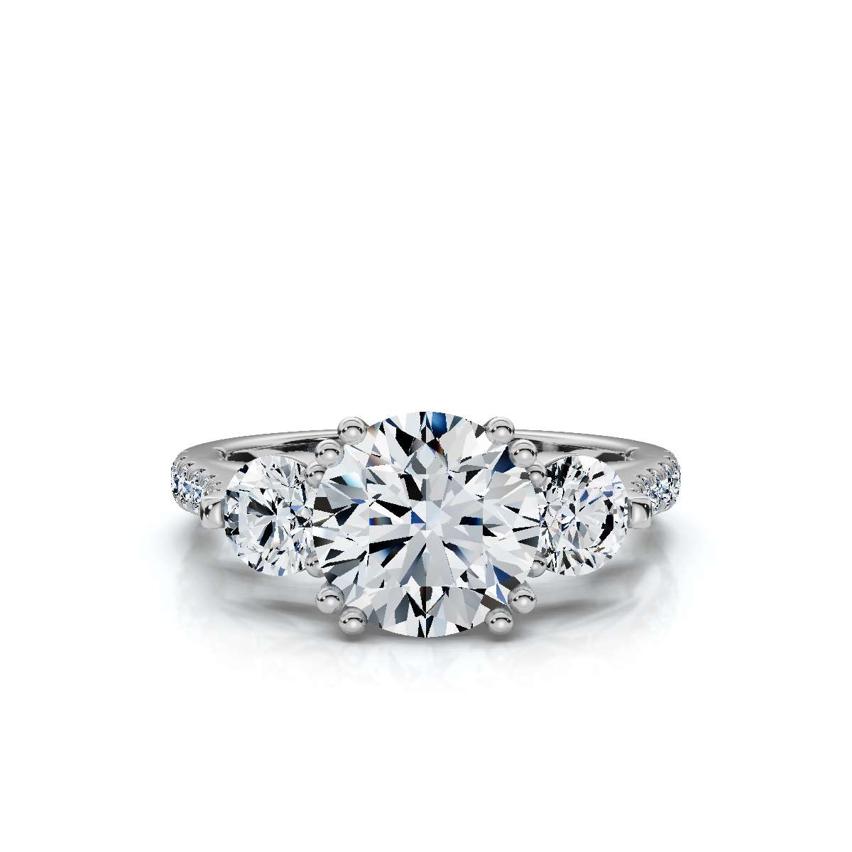14K White Gold Denicia Three Stone Lab Grown Diamond Ring (4/5 ct. tw)