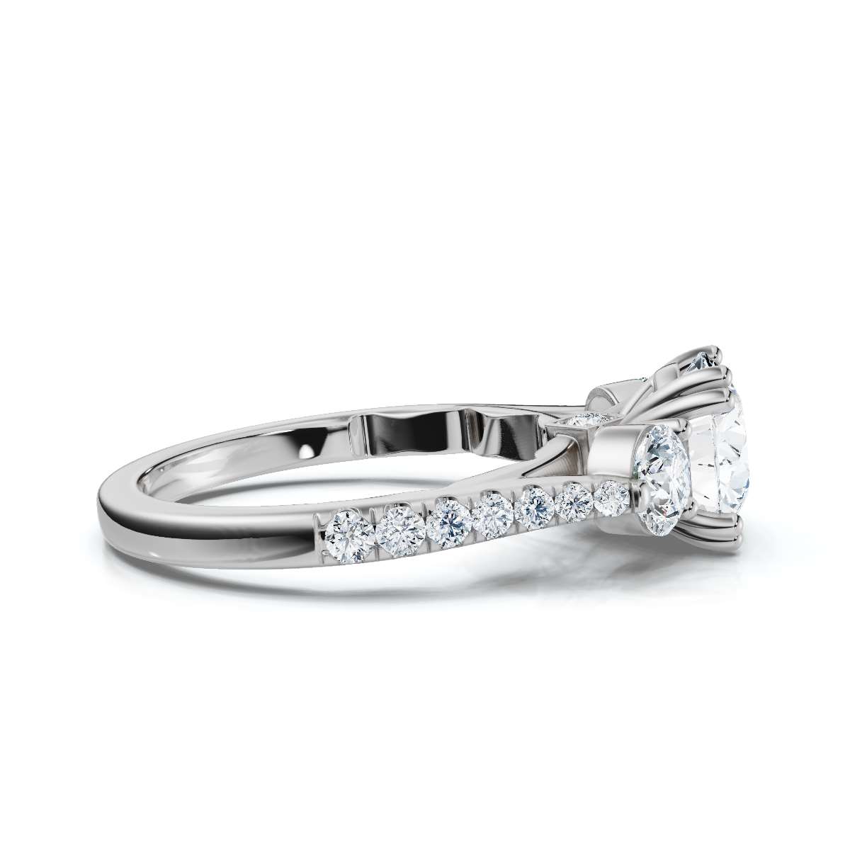 14K White Gold Denicia Three Stone Lab Grown Diamond Ring (4/5 ct. tw)