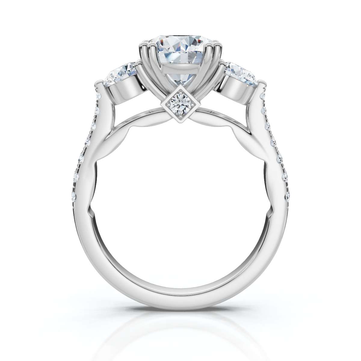14K White Gold Denicia Three Stone Lab Grown Diamond Ring (4/5 ct. tw)