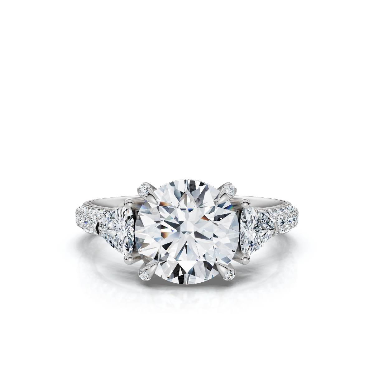 14K White Gold Evoria Accents Lab Grown Diamond Engagement Ring (4/5 ct. tw)