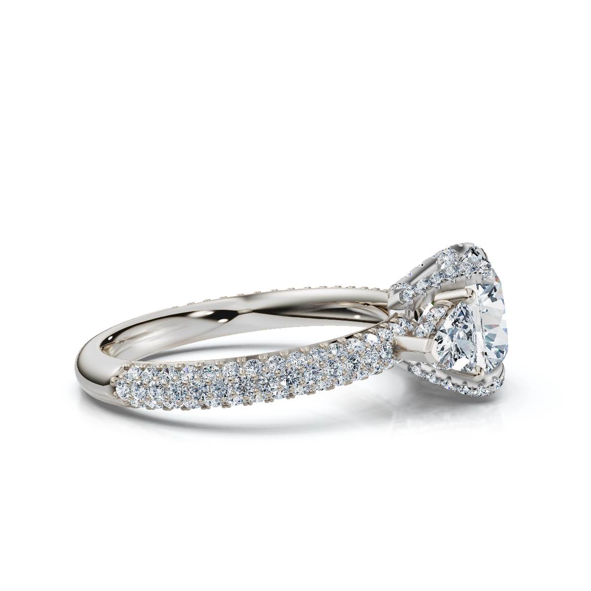 14K White Gold Evoria Accents Lab Grown Diamond Engagement Ring (4/5 ct. tw)