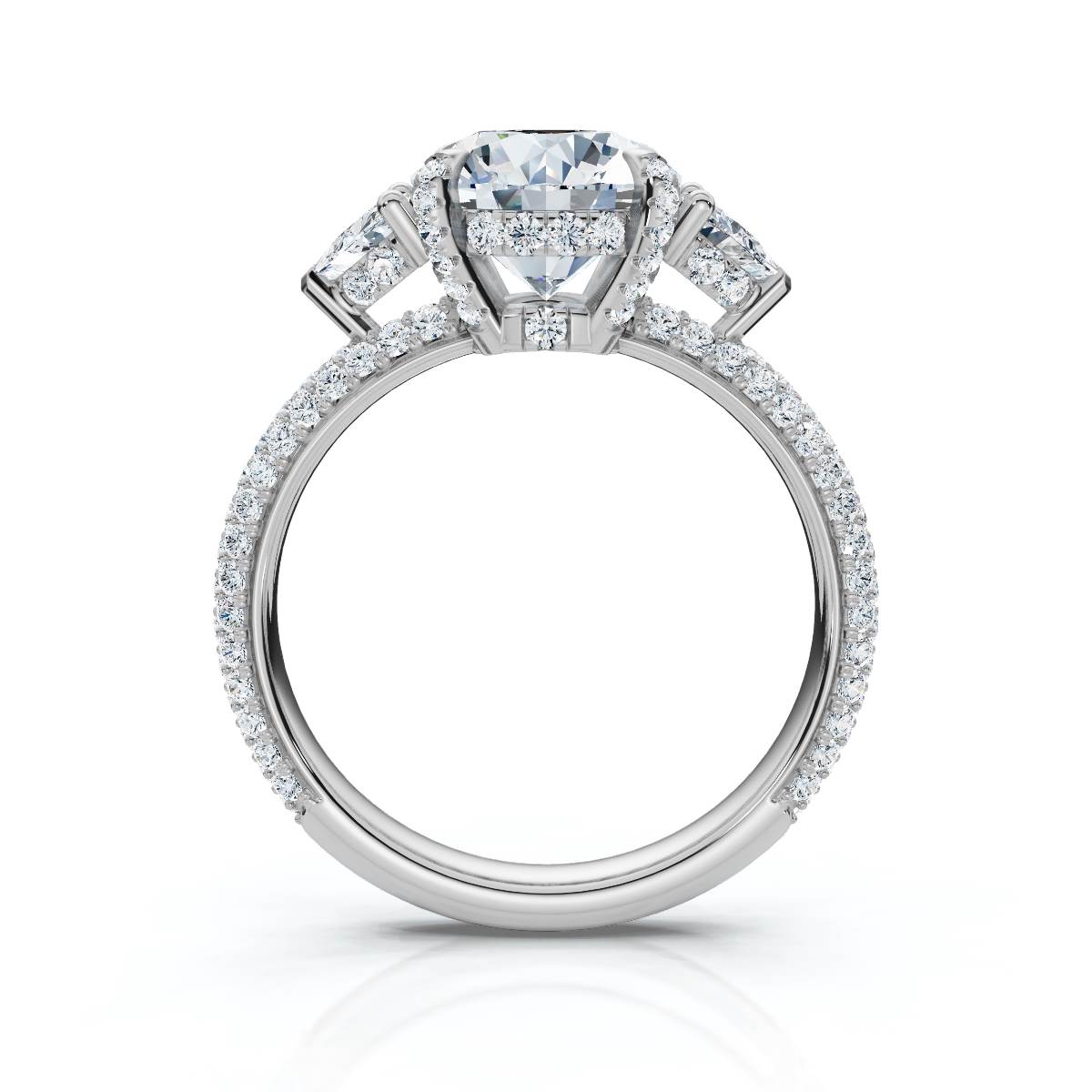 14K White Gold Evoria Accents Lab Grown Diamond Engagement Ring (4/5 ct. tw)