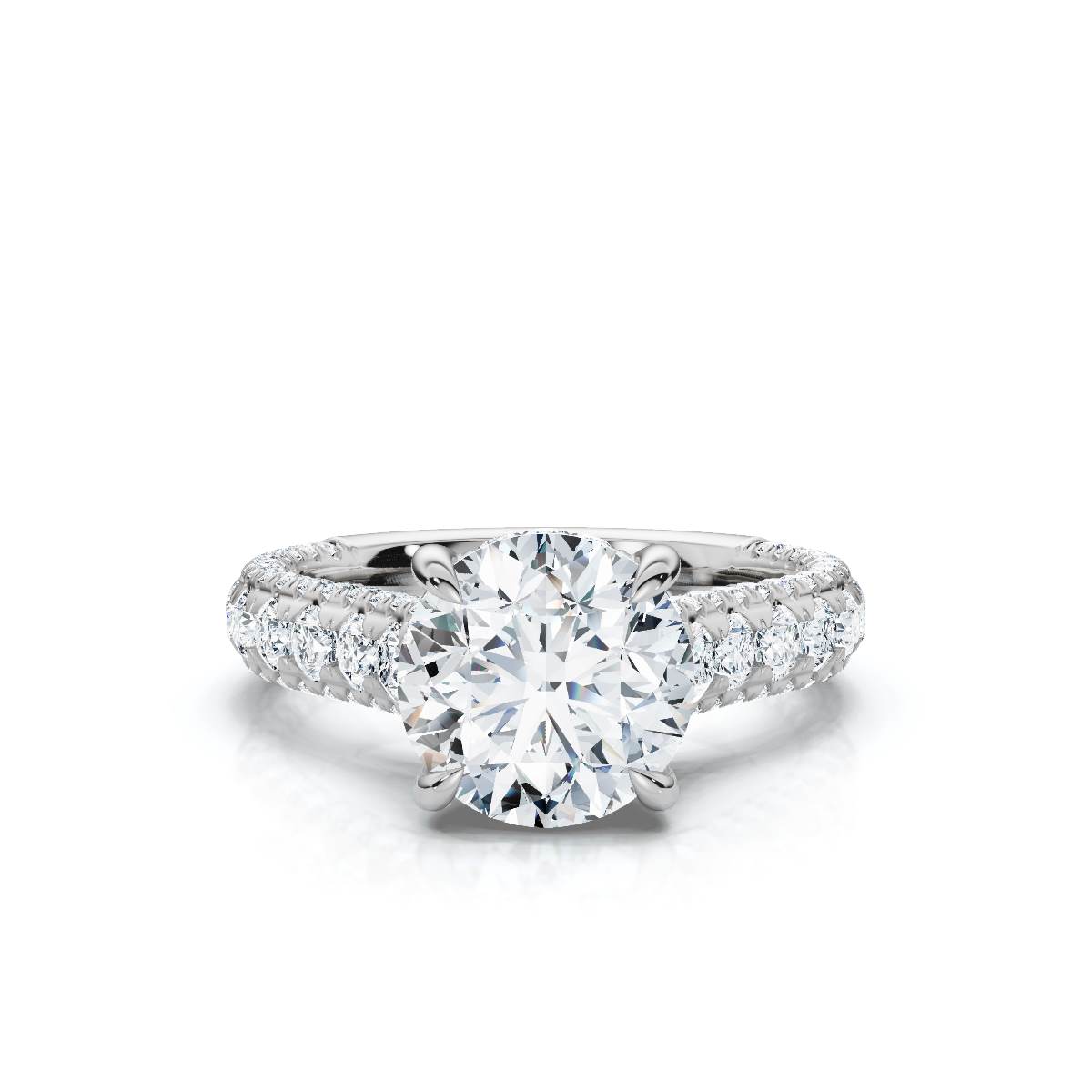 14K White Gold Sephira Accents Lab Grown Diamond Engagement Ring (1 1/6 ct. tw)