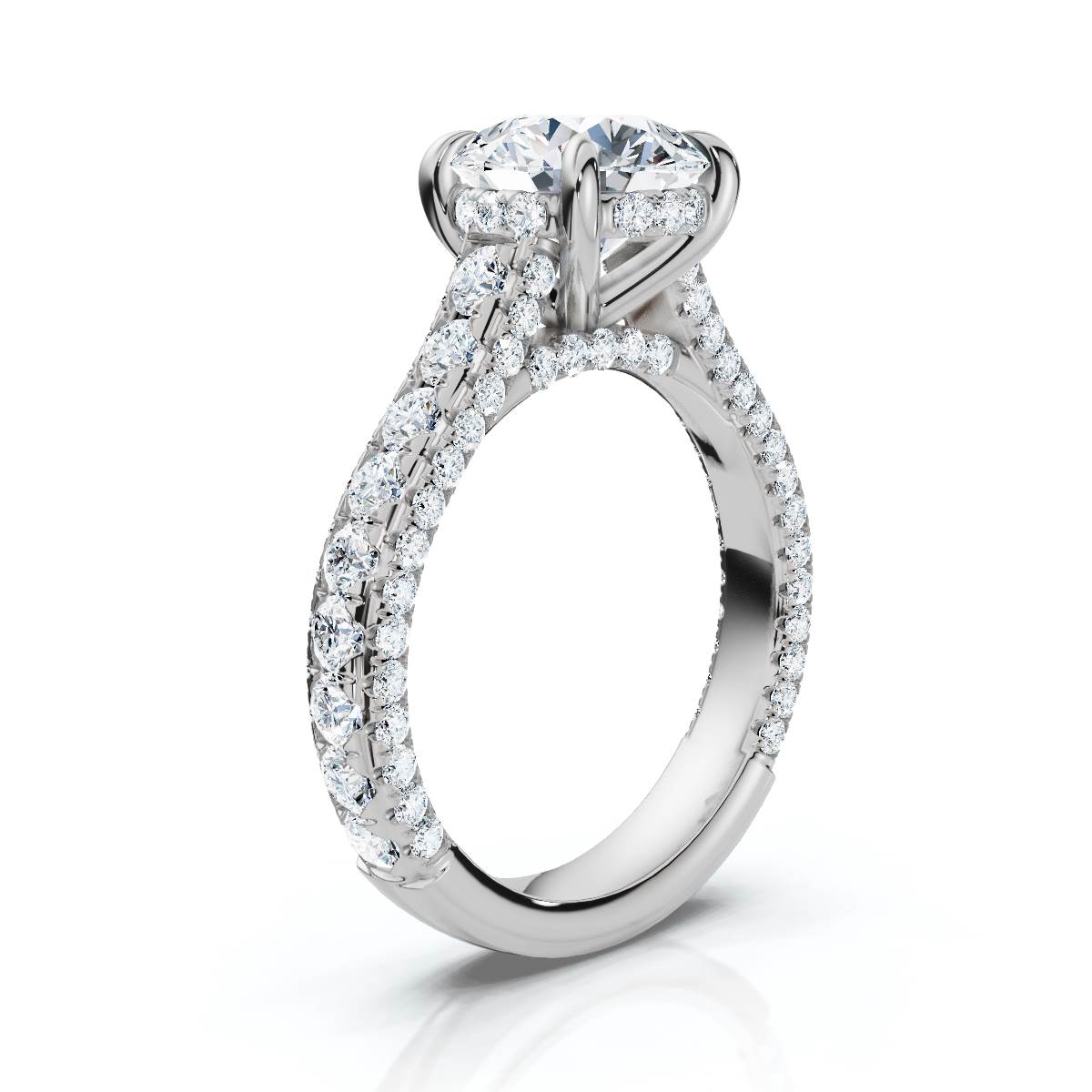 14K White Gold Sephira Accents Lab Grown Diamond Engagement Ring (1 1/6 ct. tw)