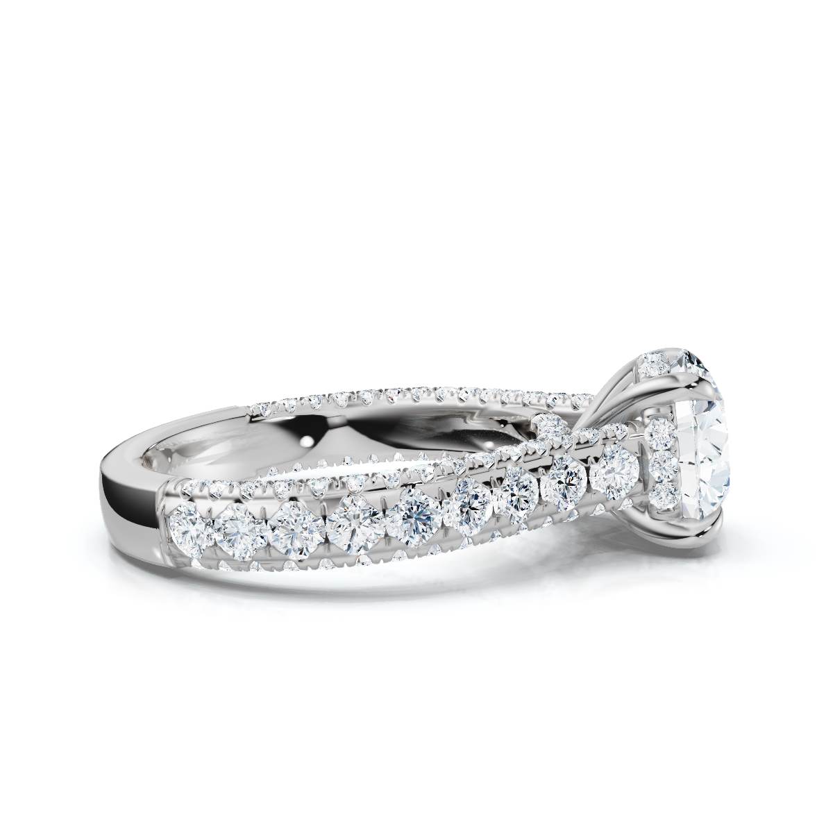 14K White Gold Sephira Accents Lab Grown Diamond Engagement Ring (1 1/6 ct. tw)