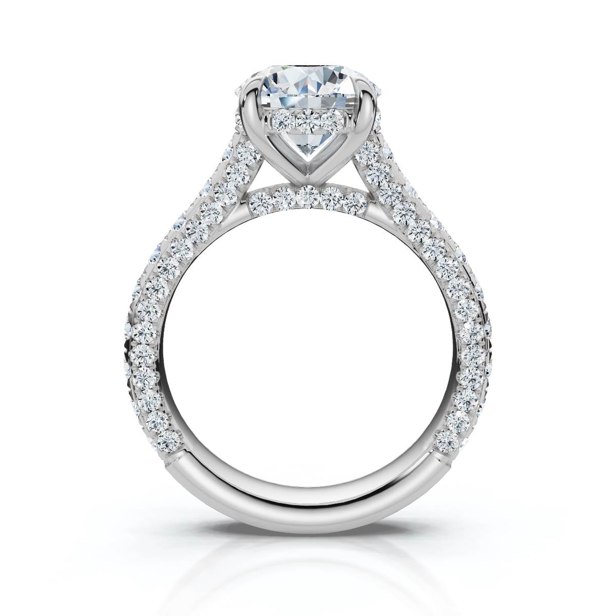 14K White Gold Sephira Accents Lab Grown Diamond Engagement Ring (1 1/6 ct. tw)