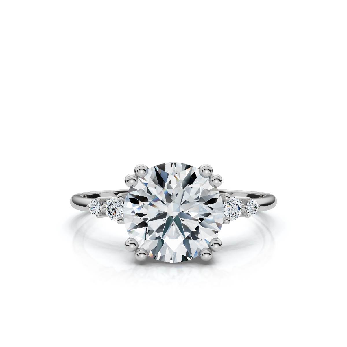 14K White Gold Eska Accents Lab Grown Diamond Engagement Ring (1/10 ct. tw)