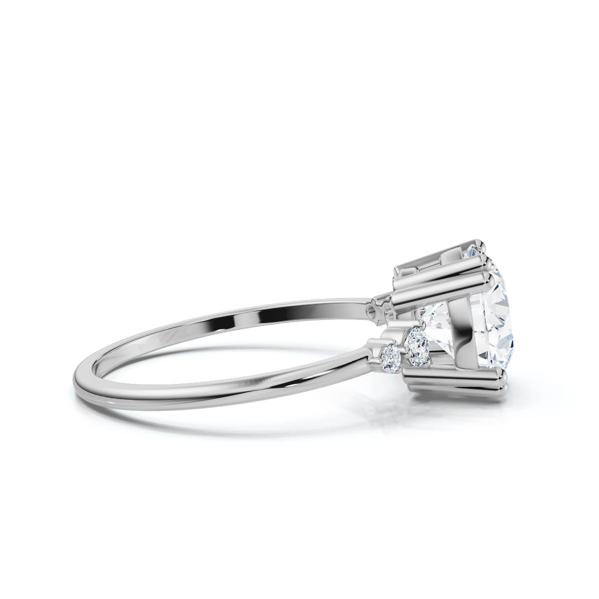 14K White Gold Eska Accents Lab Grown Diamond Engagement Ring (1/10 ct. tw)